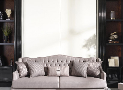 Chesterfield Sofa 3 Sitzer Stoffsofa Grau Dreisitzer Polstersofa Stoff